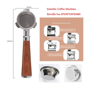 Портафильтр для кофе без дна диаметром 54 мм с корзиной на 1-2 чашки для Breville Sage/870/875/878/880 Аксессуар для кофемашины с голым фильтром