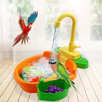 Ванна для птиц-попугаев с краном, Забавные Автоматические Домашние попугаи, душ для бассейна, ванна для маленьких невест, Канарейки, развлекательные игрушки