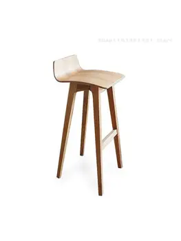 Простой барный стул из массива скандинавского дерева, Роскошный Современный Высокий стул для кафе, Креативный стул для гостей, Островной стул