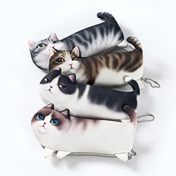 Симпатичная 3D-имитация кошачьей сумки для карандашей Papelaria, мягкий пенал для карандашей, канцелярский материал, школьные принадлежности Escolor, Кавайный пенал