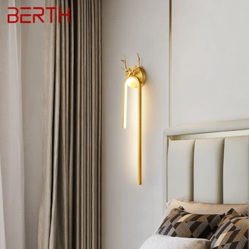 Спальное МЕСТО Современный Золотой Латунный настенный светильник LED 3 Цвета Креативный Элегантный светильник-бра для дома, гостиной, спальни