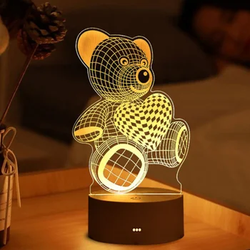 3D лампа Акриловые USB светодиодные ночники Неоновая вывеска Лампа Рождественские украшения для дома Декор для спальни на день рождения Свадебные подарки