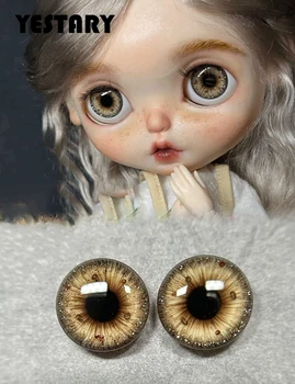 YESTARY Blythe Eyes For Toys Аксессуары Для Кукол BJD 14 мм Diy Ручной Работы Сверкающий магнитный Клей Eye chip Для Кукол Blythe BJD Подарки