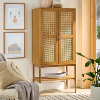 Шкаф для хранения палок Better Homes & Gardens Springwood, шкаф для хранения со светло-медовой отделкой