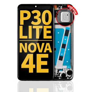 ЖК-экран с заменой рамки для Huawei P30 Lite / Nova 4e (восстановленный) (6 ГБ оперативной памяти) (темно-черный)