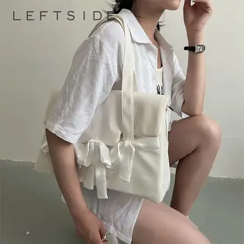 lLEFTSIDE Новая стильная Простая нейлоновая сумка-тоут для женщин, однотонная Корейская модная сумка, тренд 2023, сумка через плечо, сумки