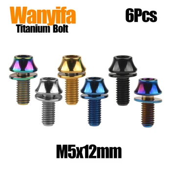 Wanyifa Титановые Болты M5x12mm Грибовидная Головка с Прокладками Винты для MTB Велосипеда Велосипедная Бутылка Для Воды Держатель Клетки 6шт