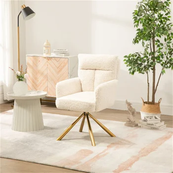 Современный вращающийся стул с высокой спинкой из кашемира, мягкий и удобный для внутренней мебели для гостиной.