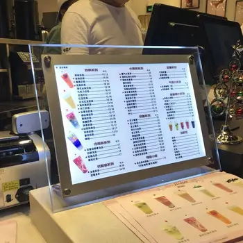 Акриловая хрустальная светодиодная карточка для заказа посуды магнитный ультратонкий лайтбокс, фоторамка, плакат, рекламный дисплей магазина общественного питания