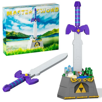 Строительные наборы Master Sword Zeldaed, Украшения для Замка Micro Hyrule BOTW и Строительные Игрушки, Подарки для Детей в возрасте от 6+ (378 шт.)