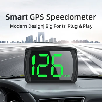 Спидометр КМ/Ч Крупным шрифтом для легкового грузовика, автобуса, 2,8-дюймового подключаемого автомобильного HUD-дисплея, цифрового GPS
