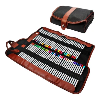 Держатель для карандашей, органайзер для 72 цветных карандашей разных цветов, Свернутая в рулон Моющаяся холщовая сумка для карандашей для школьного офисного искусства ect.