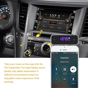 Автомобильный 3,5 мм Порт Aux MP3 MusicAudio FM-Передатчик Автомобильный Радиопередатчик АудиоАдаптер Громкой Связи для Устройств AndroidiOS AOS