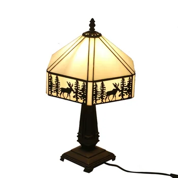 LongHuiJing стеклянный абажур Тиффани основа из сплава настольная лампа прикроватная современная гостиничная настольная лампа